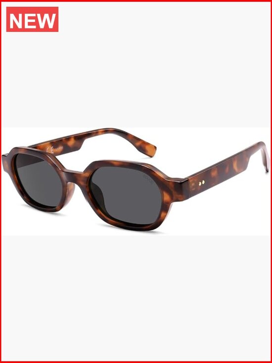 Retro Polarized Hexagon Sunglasses UV400 Rectangle Shades Unisex main image 4